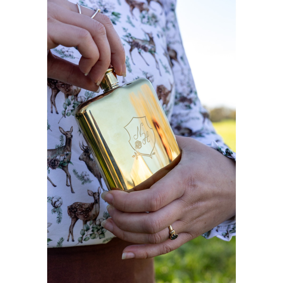 luxury gold hip flask